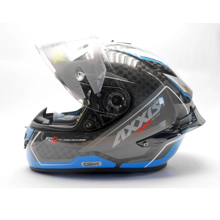 helma na motorku Axxis Cobra Rage modrá/bílá/carbon, Velikost XL