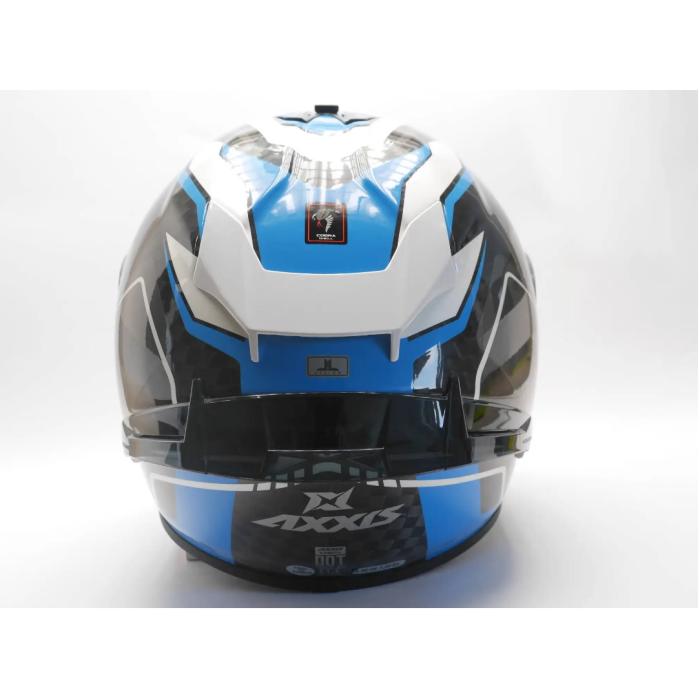 helma na motorku Axxis Cobra Rage modrá/bílá/carbon, Velikost XL