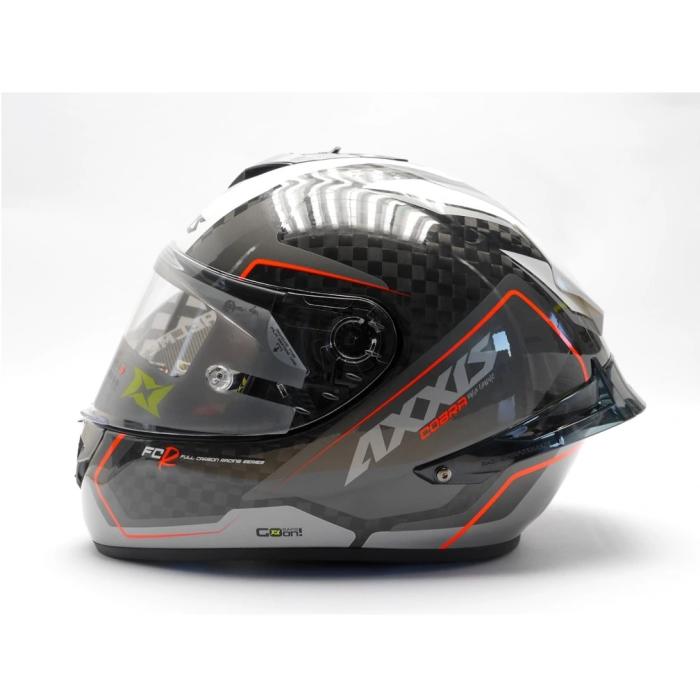helma na motorku  Axxis Cobra Rage šedá/červená/carbon, Velikost S