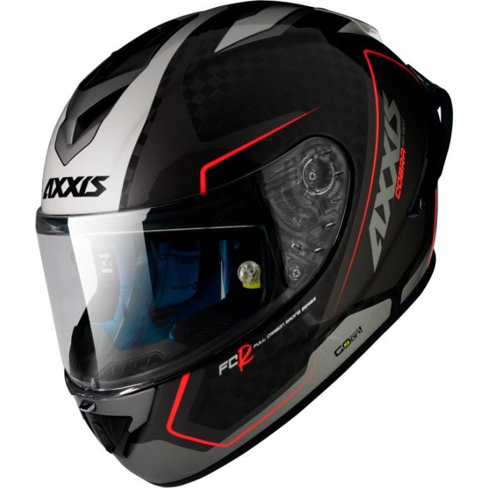 helma na motorku  Axxis Cobra Rage šedá/červená/carbon, Velikost L