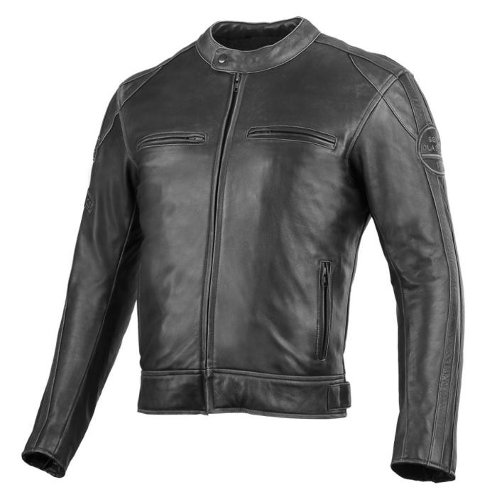 kožená bunda na motorku Seca Aviator II černá/šedá, Velikost M