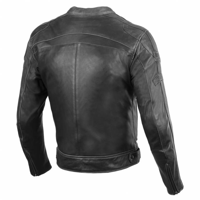 kožená bunda na motorku Seca Aviator II černá/šedá, Velikost S