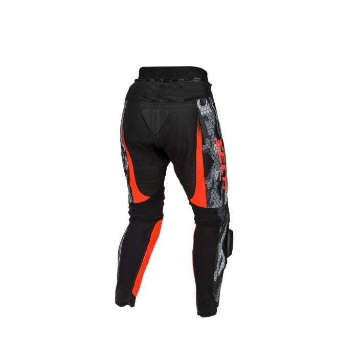 kožené moto kalhoty Seca SRS II černá/fluo červená, Velikost S