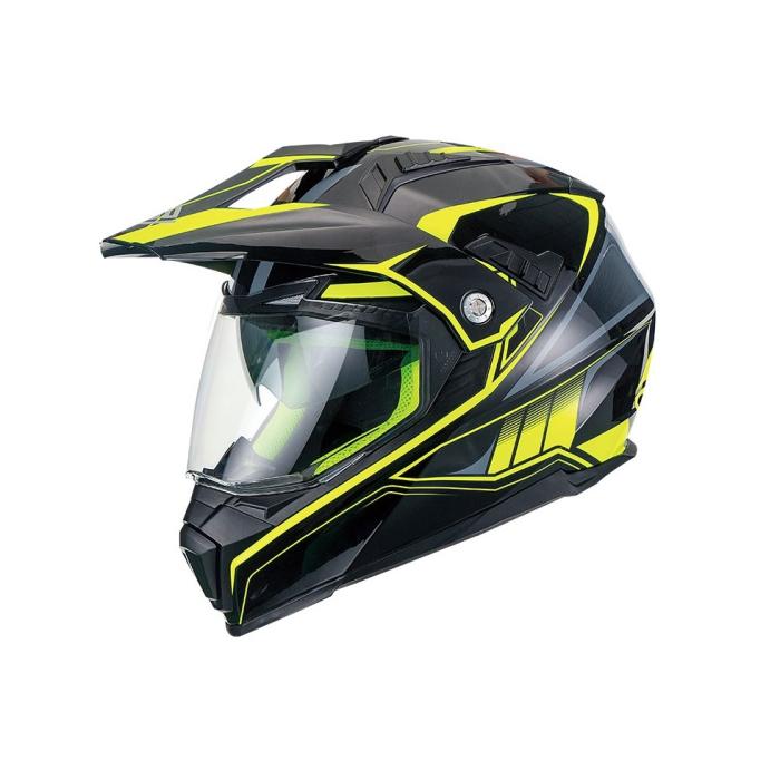 helma na motorku Maxx FS 606 černá/žlutá fluo, Velikost XS