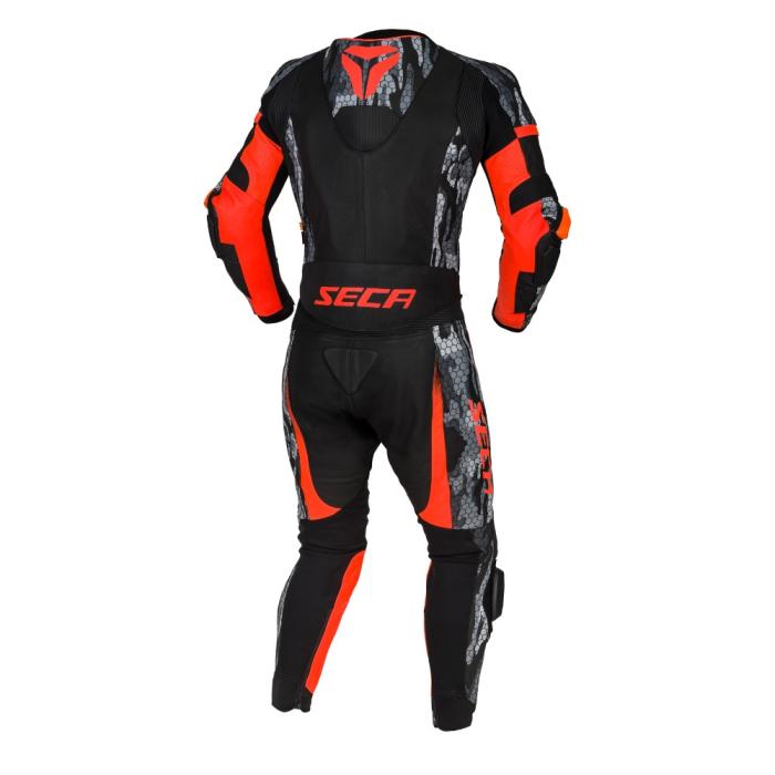 kombinéza na moto Seca SRS II černá/fluo červená, Velikost S