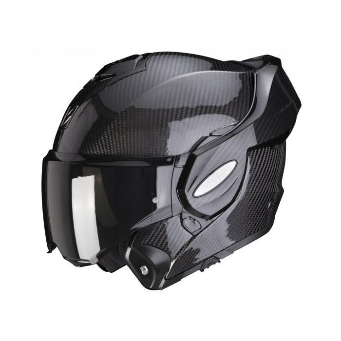 vyklápěcí helma na motorku Scorpion EXO-Tech Evo Carbon černá, Velikost XS