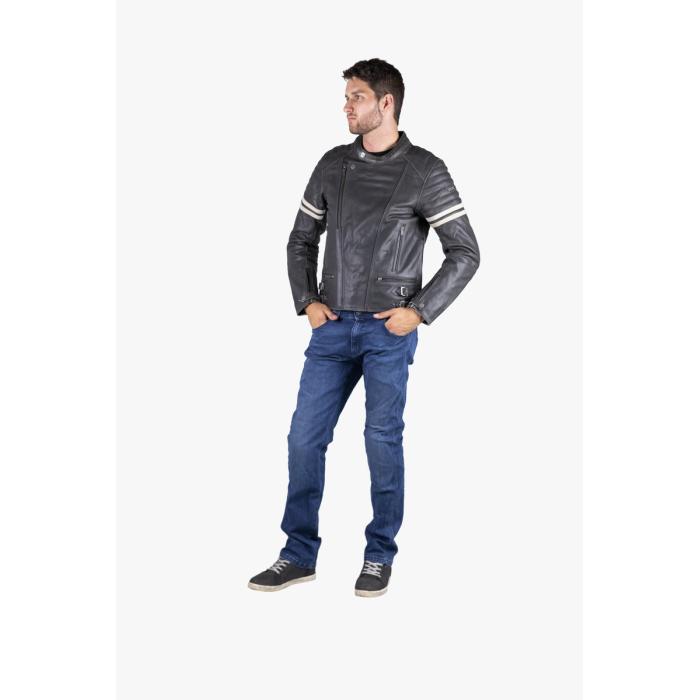 kožená bunda na moto IXS Andy černá, Velikost 48