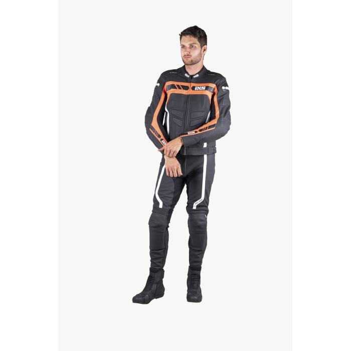 kožená bunda na moto IXS RS-600 černá/červená/bílá, Velikost 48