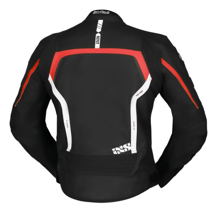 kožená bunda na moto IXS RS-600 černá/červená/bílá, Velikost 48
