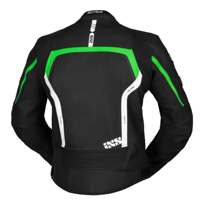 kožená bunda na moto IXS RS-600 černá/zelená/bílá, Velikost 48