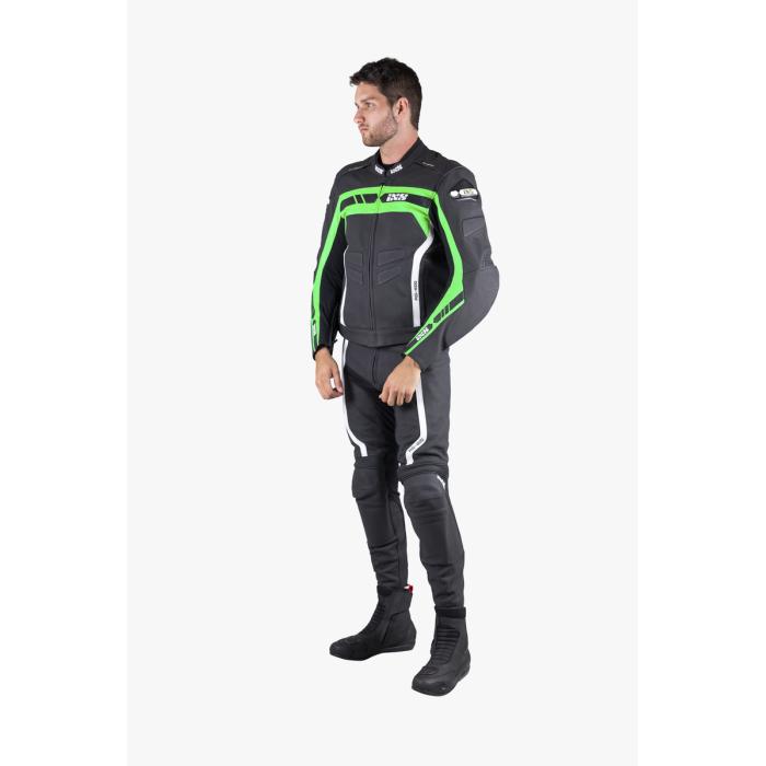 kožené kalhoty na motorku IXS RS-600 černá/bílá, Velikost 48