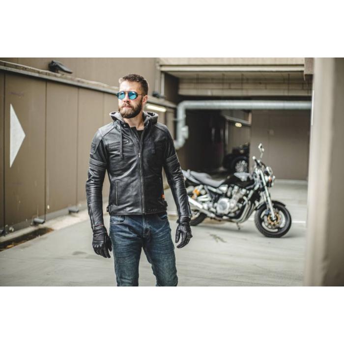 kožená bunda na motorku Seca Hornet černá, Velikost S