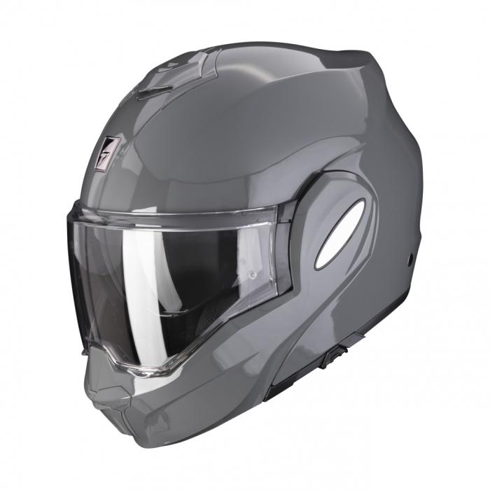 helma na motorku Scorpion EXO-Tech Evo cementově šedá, Velikost XL