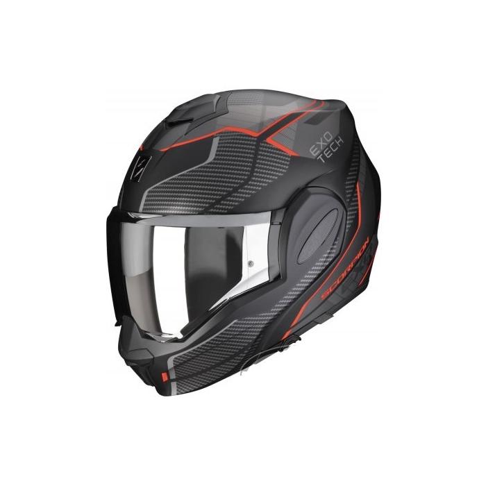 vyklápěcí helma na motorku Scorpion EXO-Tech Evo Animo matná černo/červená