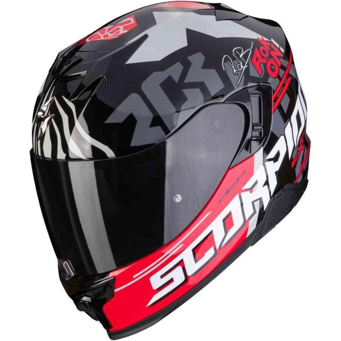 helma na motorku Scorpion EXO 520 Evo Air Rok Bagoros černo/červená, Velikost XL