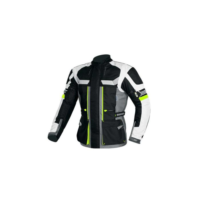 motobunda Maxx NF2206 černá/bílá/šedá/žlutá fluo, Velikost S