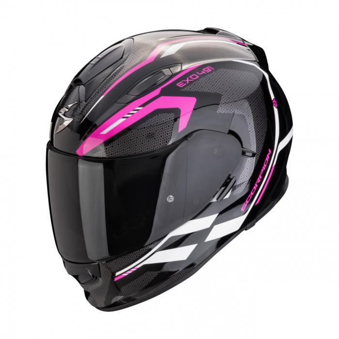 helma na motorku Scorpion EXO 491 Kripta černo/růžovo/bílá