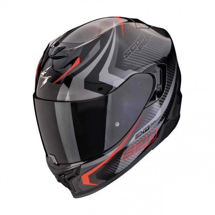 helma na motorku Scorpion EXO 520 Evo Air Terra černo/stříbrno/červená, Velikost XL
