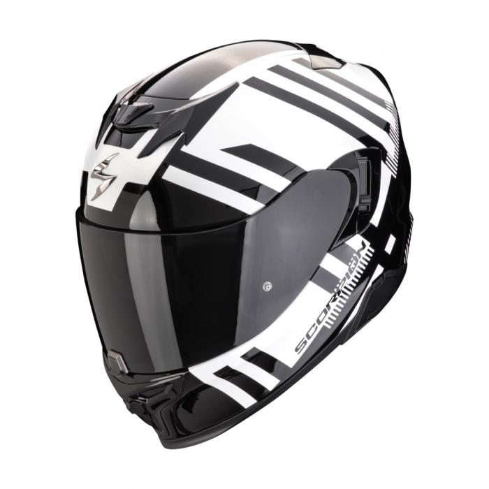 helma na motorku Scorpion EXO 520 Evo Air Banshee perleťovo bílo/černá