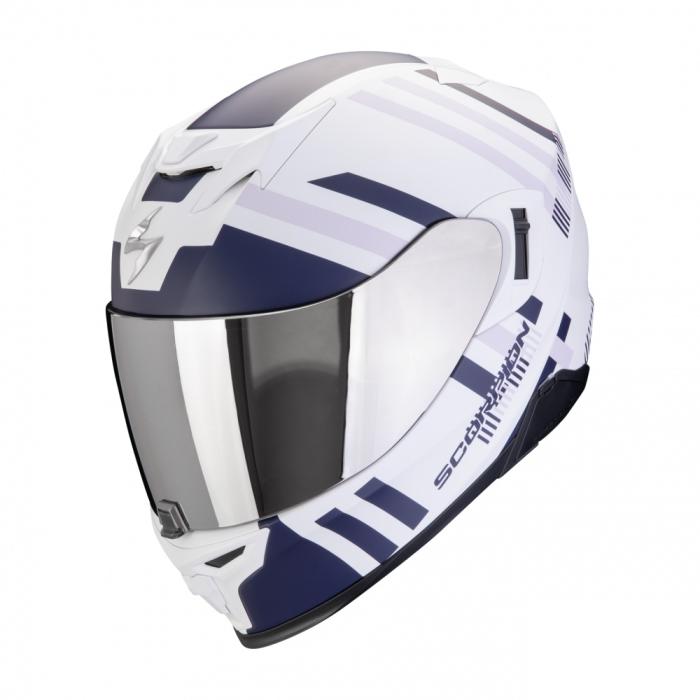 helma na motorku Scorpion EXO 520 Evo Air Banshee matná bílo/modro/fialová