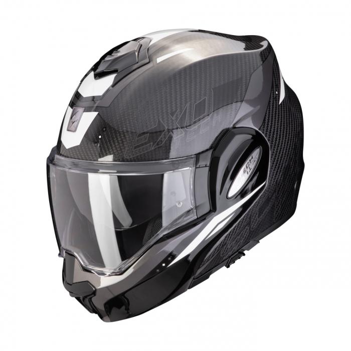 helma na motorku Scorpion EXO-Tech Evo Carbon Rover černo/bílá