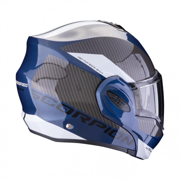 vyklápěcí helma na motorku Scorpion EXO-Tech Evo Team modro/černo/bílá, Velikost XS