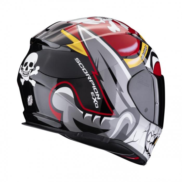 helma na motorku Scorpion EXO 491 Pirate červená, Velikost XL