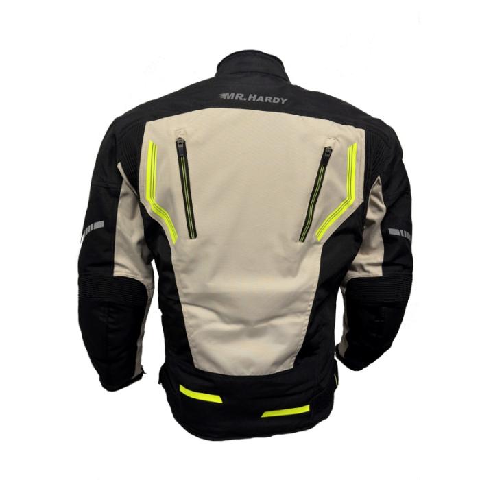 motorkářská bunda MH Moto 3 černá/světle šedá/žlutá fluo, Velikost M