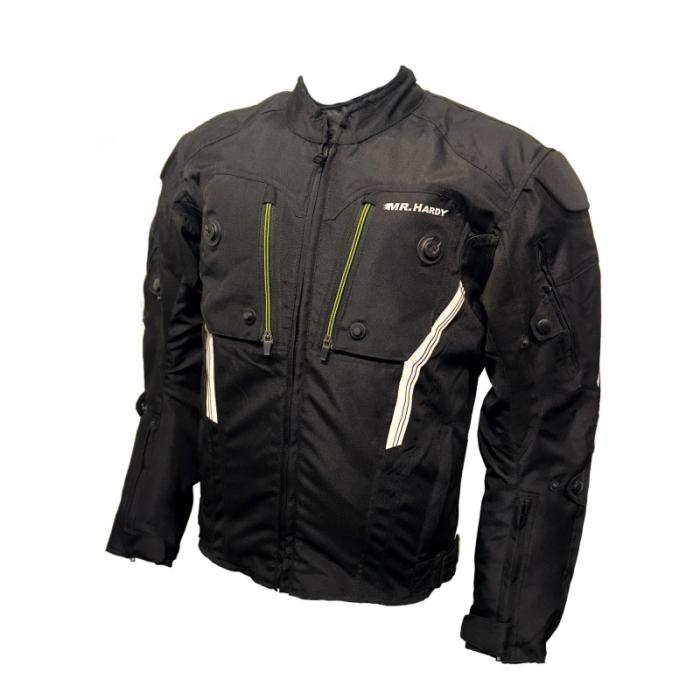 motorkářská bunda MH Moto 3 černá/žlutá fluo