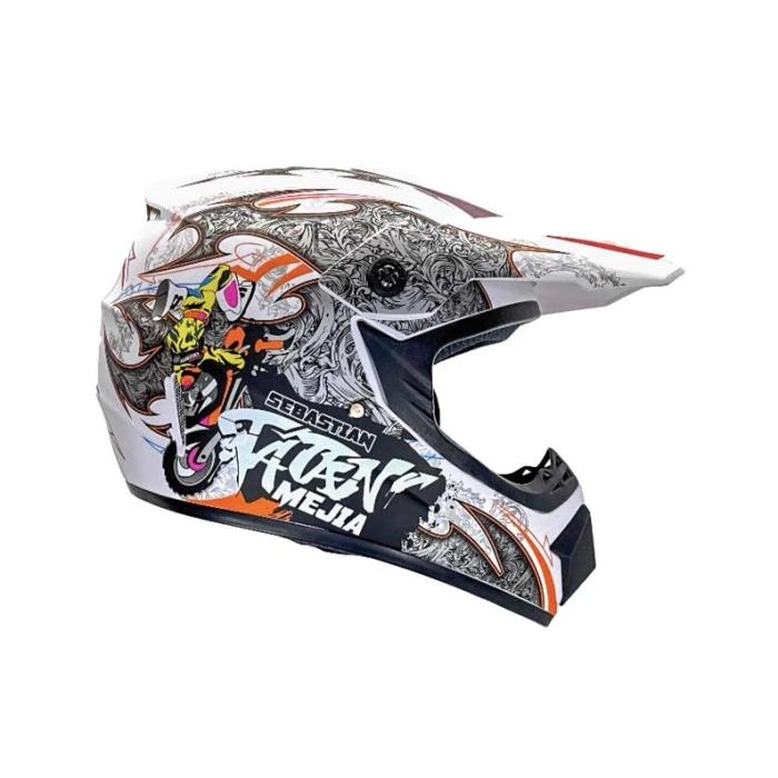 dětská helma na motorku Mejia Cross bílá, Velikost XS