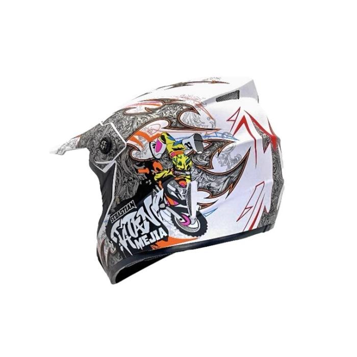 dětská helma na motorku Mejia Cross bílá, Velikost XS