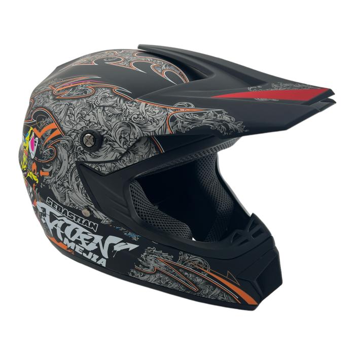 dětská helma na motorku Mejia Cross černá matná, Velikost XS
