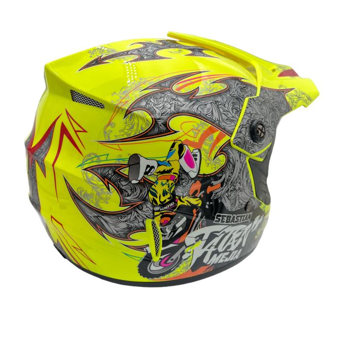 dětská helma na motorku na motorku Mejia Cross žlutá lesklá, Velikost XS