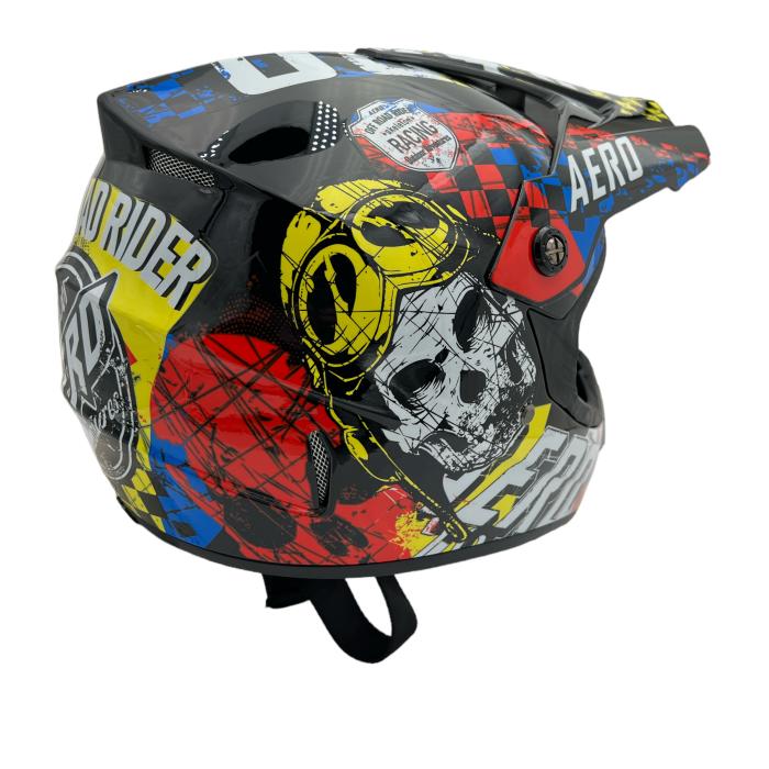 dětská helma na motorku Mejia Cross Skeleton černá lesklá, Velikost XS
