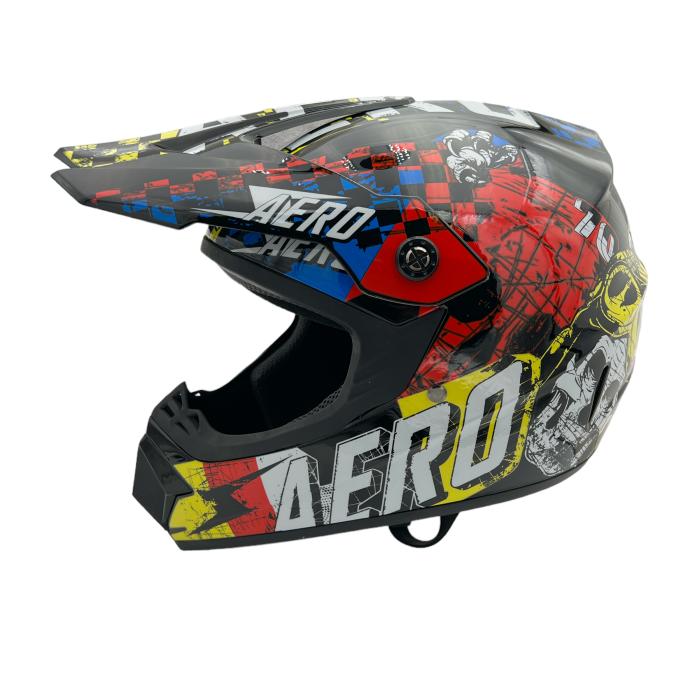 dětská helma na motorku Mejia Cross Skeleton černá lesklá