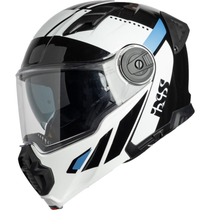 výklopná helma na motorku IXS Venture 1.0 černo/bílo/antracitová, Velikost S