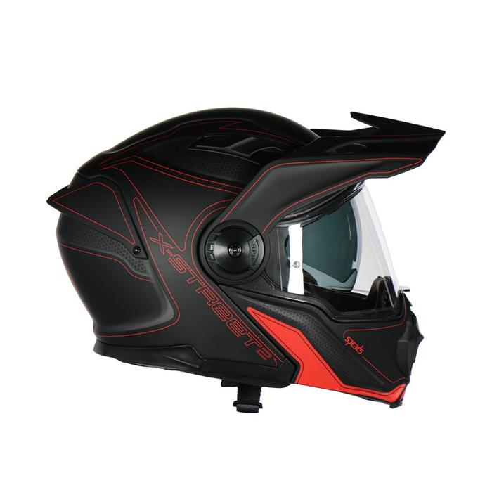 helma na motorku Speeds X-Street 2 černá/červená/titanová matná, Velikost XS