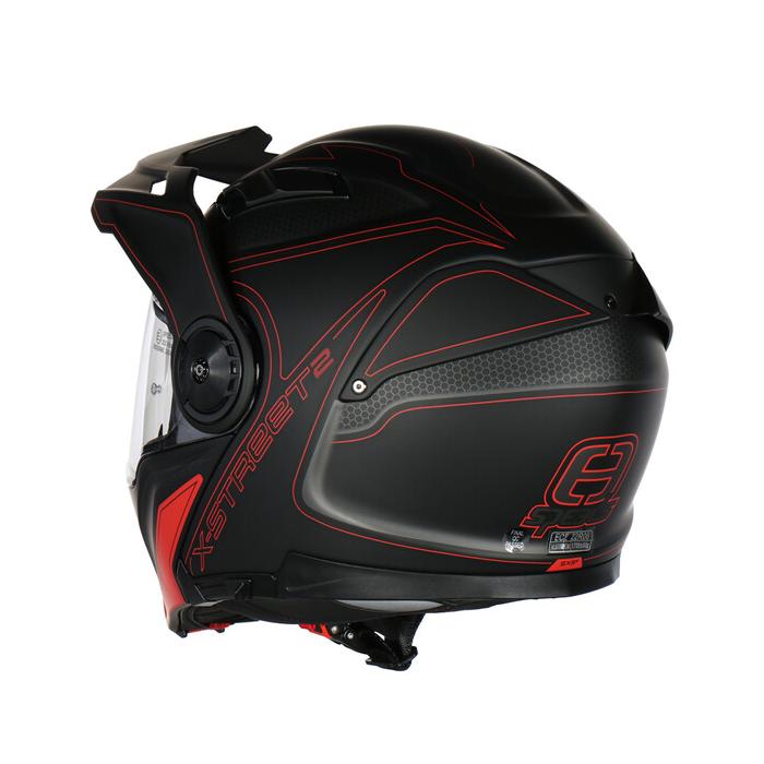 helma na motorku Speeds X-Street 2 černá/červená/titanová matná, Velikost XS