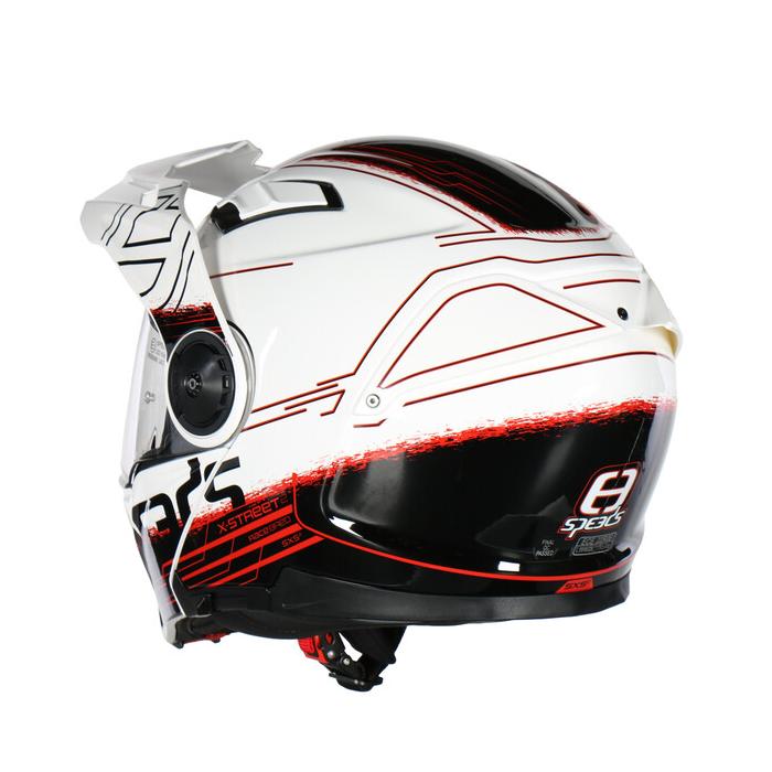 helma na motorku Speeds X-Street 2 bílá/černá/červená lesklá, Velikost XS