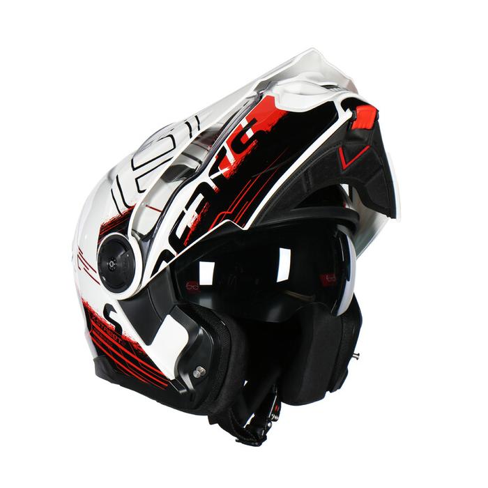 helma na motorku Speeds X-Street 2 bílá/černá/červená lesklá, Velikost XS