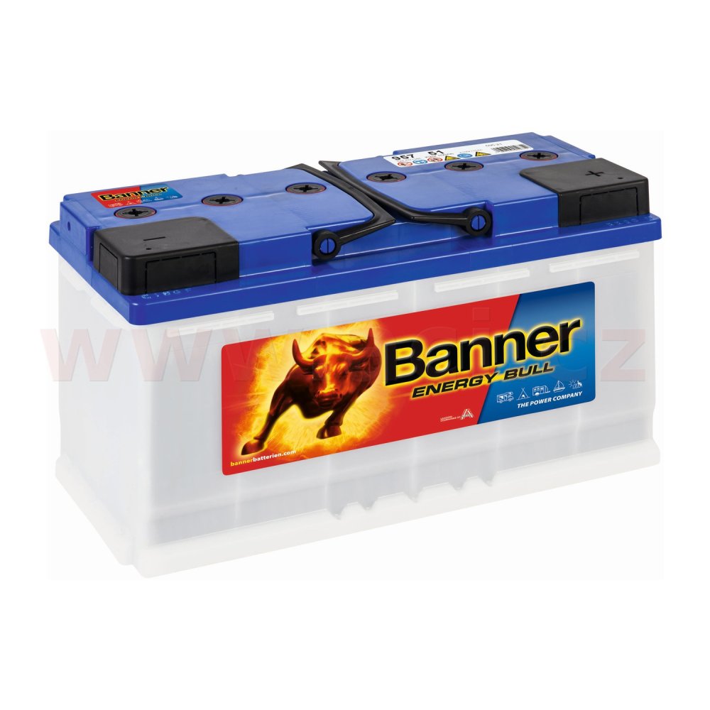 100Ah trakční a startovací baterie, 800A, pravá BANNER Energy Bull DUAL Power 354x175x190