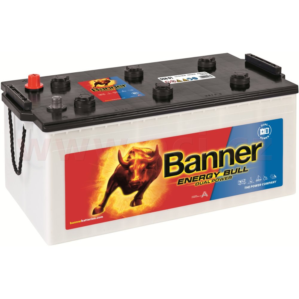 230Ah trakční a startovací baterie, 1100A, levá BANNER Energy Bull DUAL Power 517x273x212(240)
