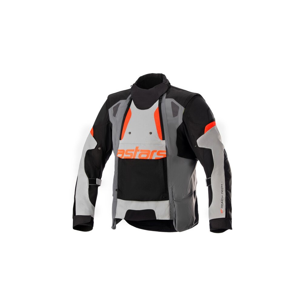 bunda HALO DRYSTAR, ALPINESTARS (světle šedá/tmavě šedá/černá/červená fluo) 2025