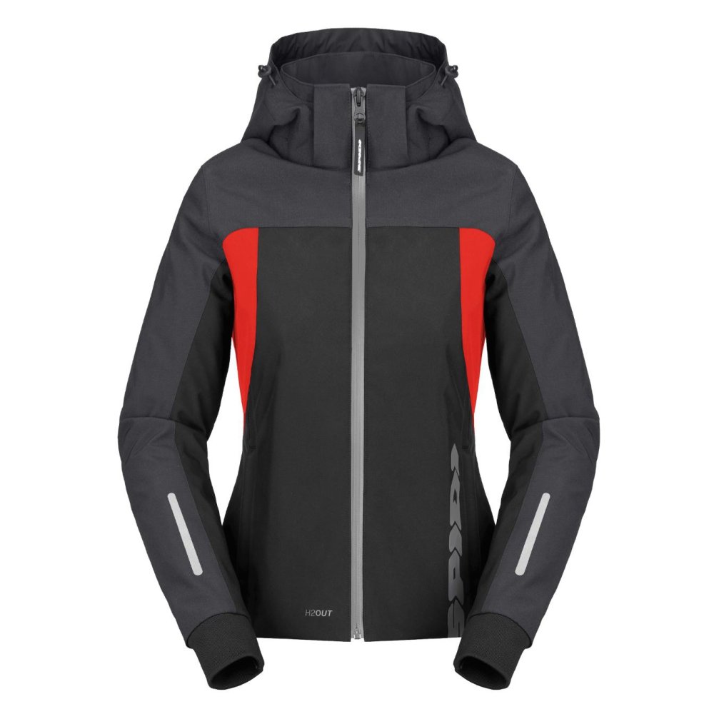 bunda HOODIE H2OUT 2 LADY, SPIDI, dámská (černá/antracit/červená)