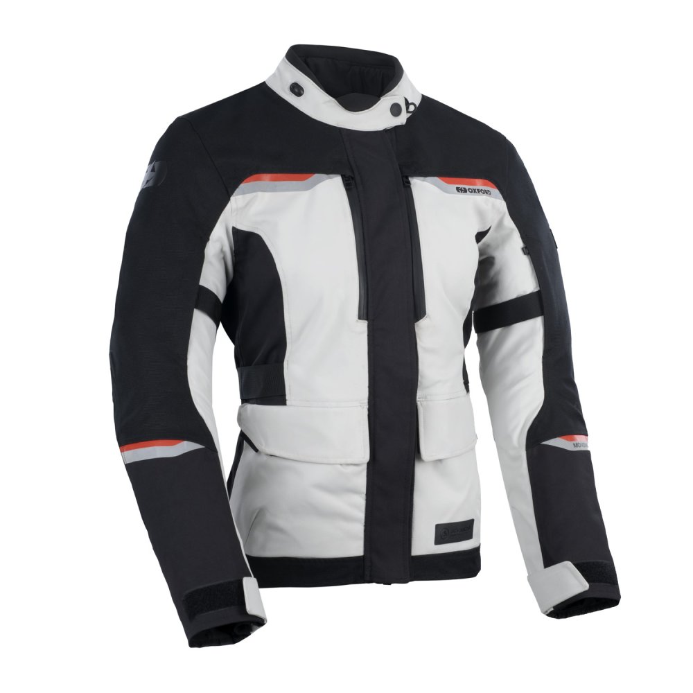 bunda MONDIAL 2.0 DRY2DRY™, OXFORD ADVANCED, dámská (světle šedá/černá/červená)