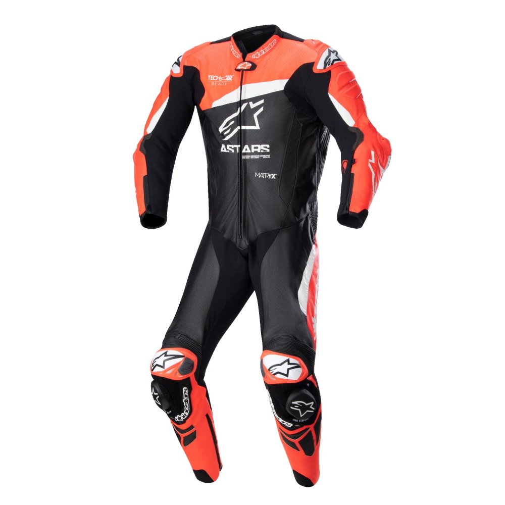 jednodílná kombinéza GP PLUS 4, TECH-AIR kompatibilní, ALPINESTARS (černá/červená fluo/bílá)