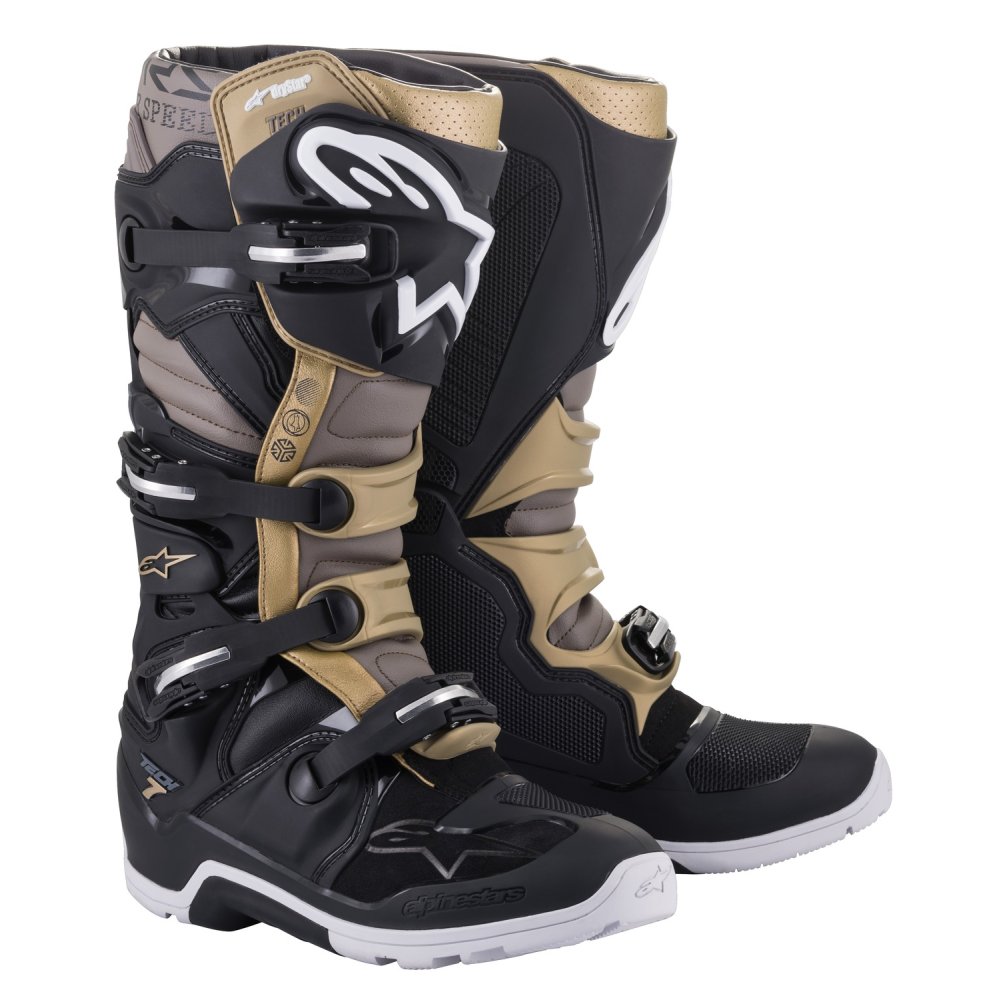 boty TECH 7 ENDURO DRYSTAR, ALPINESTARS (černá/šedá/zlatá)