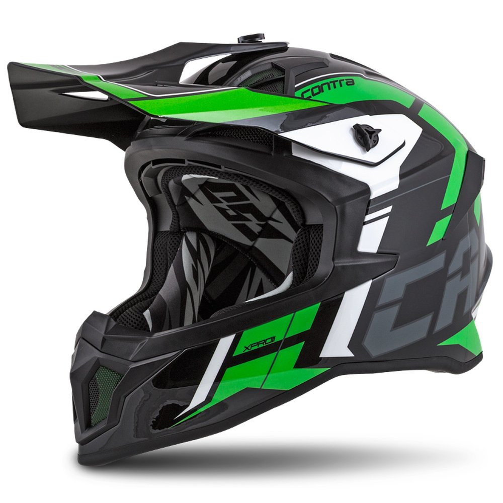 přilba Cross Pro 2 Contra, CASSIDA (zelená perleť/černá/šedá/bílá)