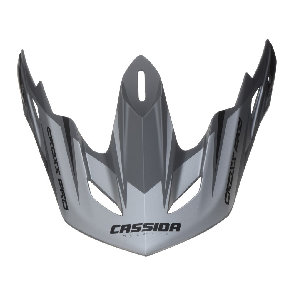 kšilt pro přilby Cross Pro, CASSIDA - ČR (černá matná/šedá, seriová délka kšiltu)