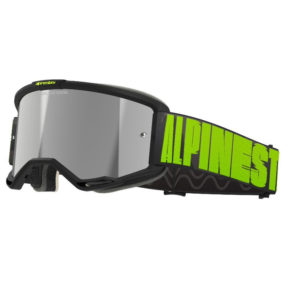 brýle VISION 5 HOLLOW, ALPINESTARS (šedá/žlutá fluo, zrcadlové stříbrné plexi)